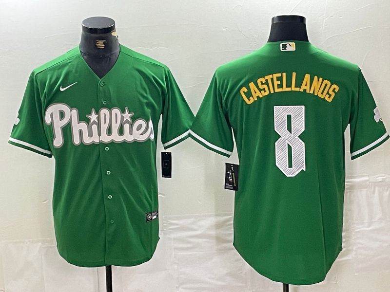 Men Philadelphia Phillies #8 Castellanos Green Fashion Edition Nike 2024 MLB Jersey style 1